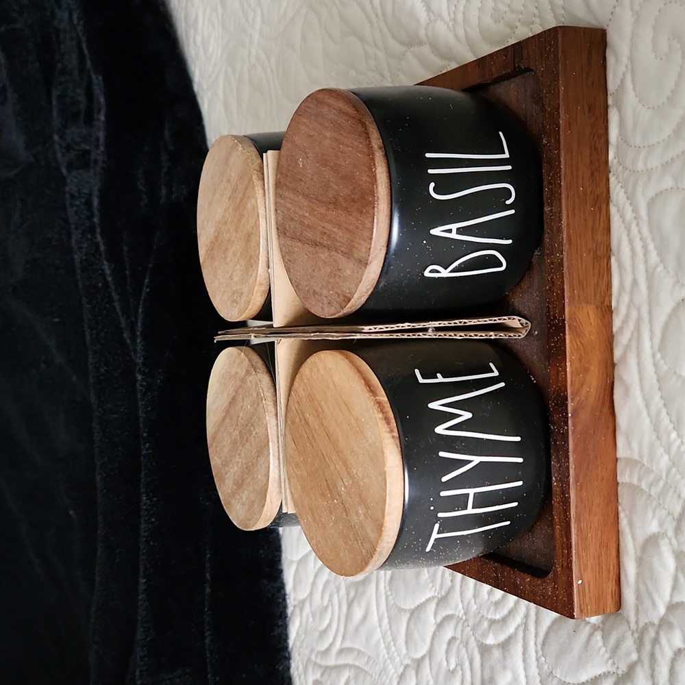 Rae Dunn Black and Brown Food Storage Canisters